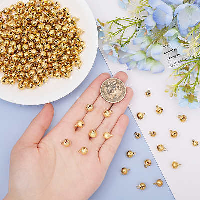 240Pcs 3 Styles Brass Christmas Bell Charms KK-CA0002-57G-1