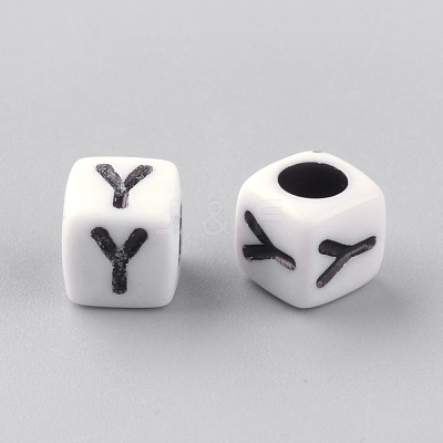 Opaque Acrylic Beads X-SACR-Q188-02Y-1