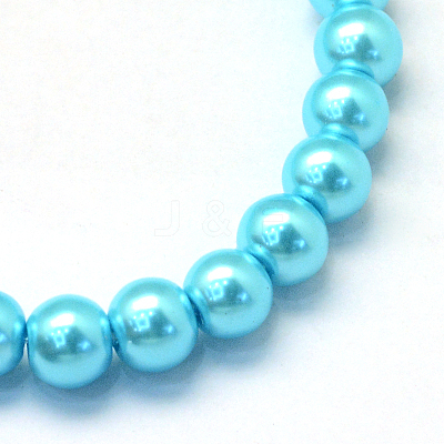 Baking Paint Pearlized Glass Pearl Round Bead Strands HY-Q003-4mm-48-1