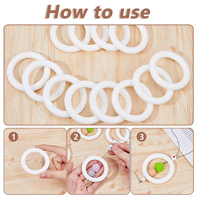 12Pcs Ring Silicone Beads SIL-DC0001-78-1
