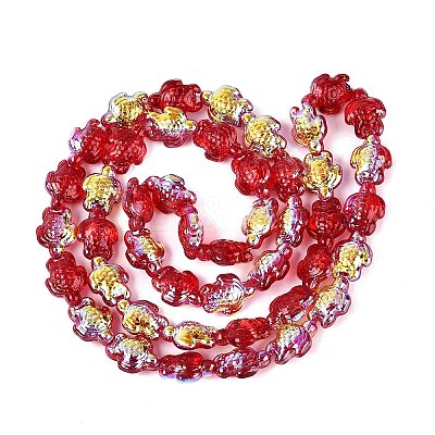 Electroplate Transparent Glass Beads Strands EGLA-N055-04A-04-1