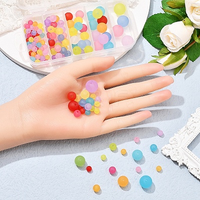 153 Pcs 5 Style Transparent Acrylic Ball Beads FACR-YW0001-03-1