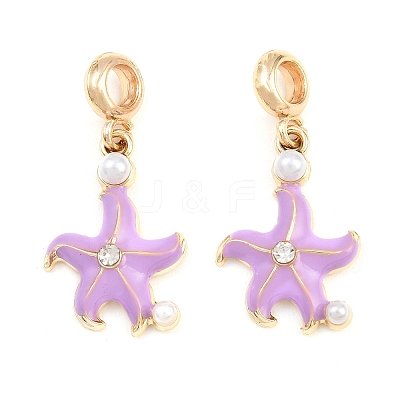 Alloy Enamel European Dangle Charms AL-CBAC2D3-01G-02-1