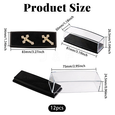 Clear Plastic Lapel Pins Storage Boxes with Velvet Inside CON-WH0112-100A-1