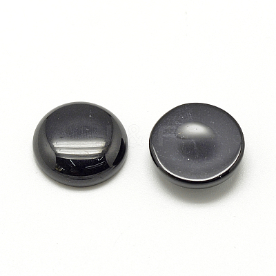 Synthetic Black Stone Cabochons X-G-R416-10mm-46-1-1