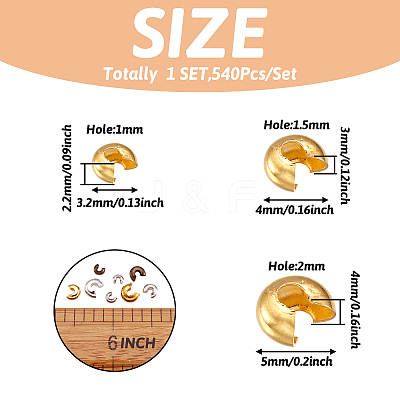 Brass Crimp Beads Covers KK-TA0007-01-1