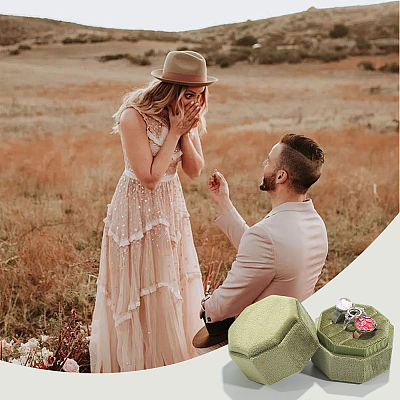 Velvet Cover Plastic Couple Ring Box VBOX-WH20003-001B-1
