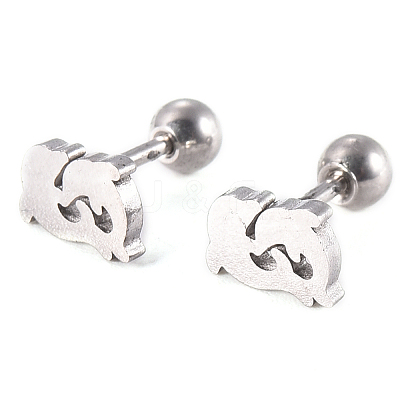 Tarnish Resistant 201 Stainless Steel Barbell Cartilage Earrings LS-EJEW-R147-02-1