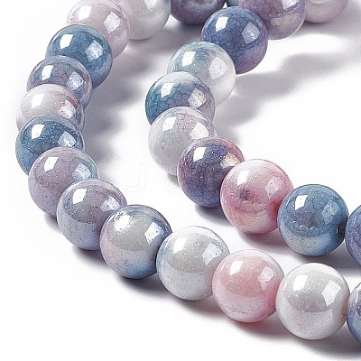 Electroplated Glass Beads Strands X-GLAA-C023-01D-1
