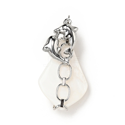 Natural White Shell Pendants SSHEL-C010-07P-1