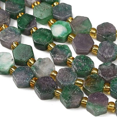 Dyed Natural Fuchsite Beads Strands G-F833-B04-01-1