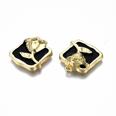 Rack Plating Alloy Enamel Pendants ENAM-N060-17-LG-1