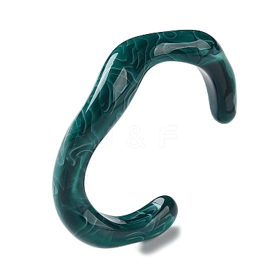 Twisted Acrylic Cuff Bangles for Women BJEW-F538-03B-1