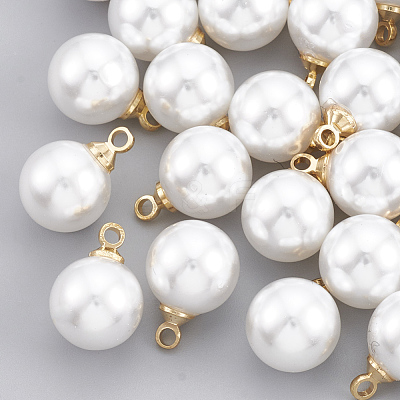 ABS Plastic Imitation Pearl Charms KK-T035-61-1