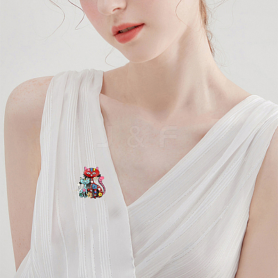 Alloy Enamel Brooches X-JEWB-P013-18EB-1