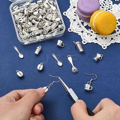 70Pcs 7 Styles Tibetan Style Zinc Alloy Pendants FIND-CJ0005-28-1
