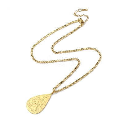 304 Stainless Steel Pendant Necklaces NJEW-C017-01G-1