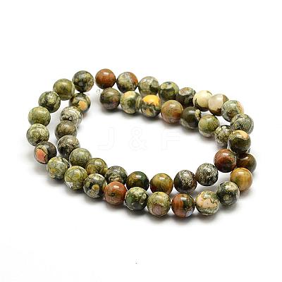 Natural Rhyolite Jasper Bead Strands G-G684-01-6mm-1