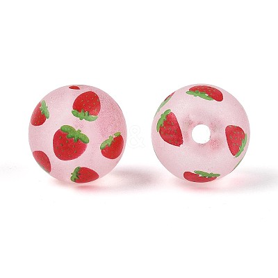 Transparent Frosted Acrylic Beads FACR-T008-03C-1