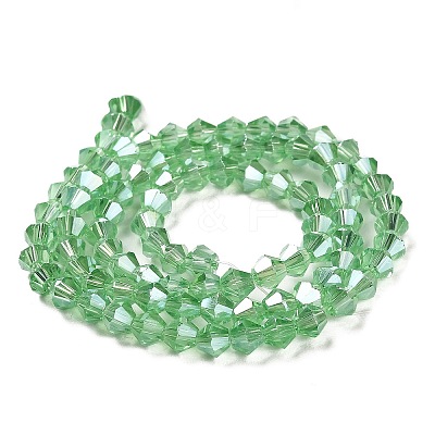 Transparent Electroplate Glass Beads Strands GLAA-F029-4mm-A24-1
