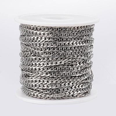 Tarnish Resistant 304 Stainless Steel Cuban Link Chains CHS-H009-14P-1