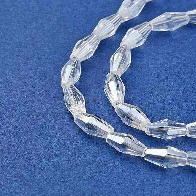 Electroplate Glass Beads Strands X-EGLA-R020-8x4mm-13-1
