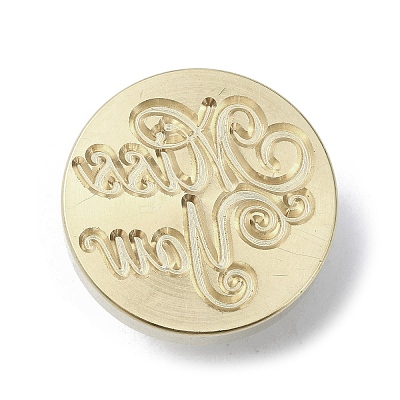 Miss You Wax Seal Brass Stamp Heads AJEW-M038-01E-G-1