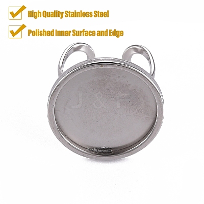 Tarnish Resistant 201 Stainless Steel Cuff Ring Findings STAS-S080-040F-P-1