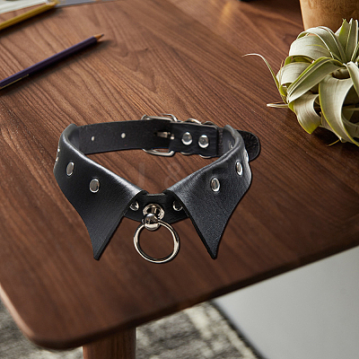 PU Leather Collar Choker Necklaces for Women NJEW-CL0001-23A-1