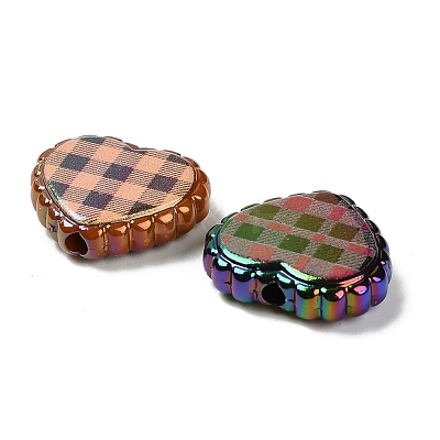 Rainbow Iridescent Printed Opaque Acrylic Beads OACR-D316-01B-03-1
