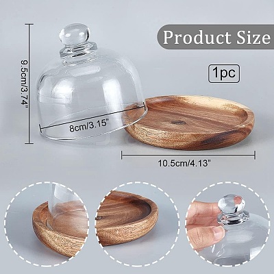 Clear Glass Dessert/Cake Cloche Dome Display Cases ODIS-WH0029-30-1