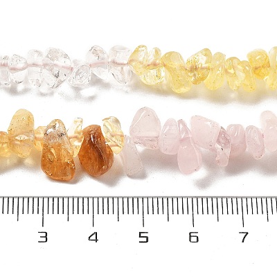 Natural Quartz Crystal & Rose Quartz & Citrine Beads Strands G-L610-A23-01-1