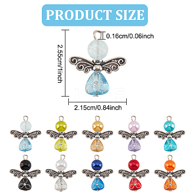 Acrylic Angel Pendants FIND-WH0110-377-1