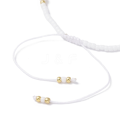Natural Rainbow Moonstone & Seed Glass Beaded Braided Bead Bracelets BJEW-JB12605-05-1