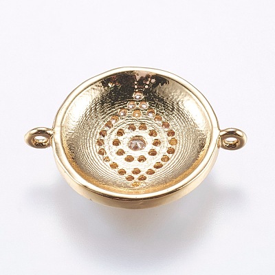 Brass Micro Pave Cubic Zirconia Links ZIRC-F077-11-1