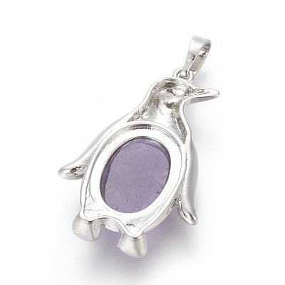 Natural Amethyst Pendants G-L512-A07-1