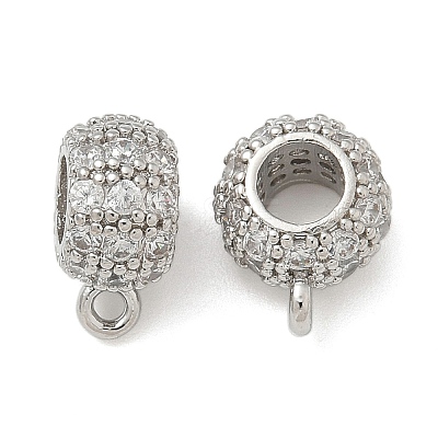Brass Micro Pave Cubic Zirconia Tube Bails KK-U050-09P-1
