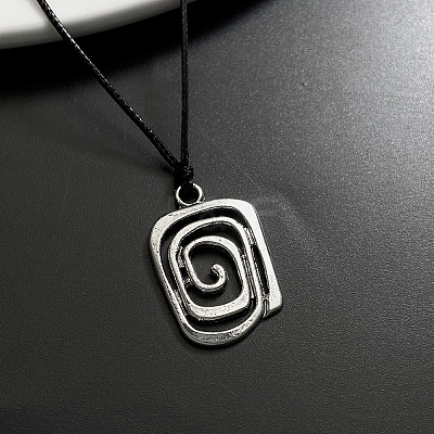 Alloy Pendant Waxed Cord Adjustable Tie Choker Necklaces for Women FS-WGE1A46-04-1