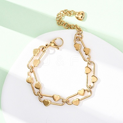 304 Stainless Steel Chain Bracelets BJEW-P379-01G-1