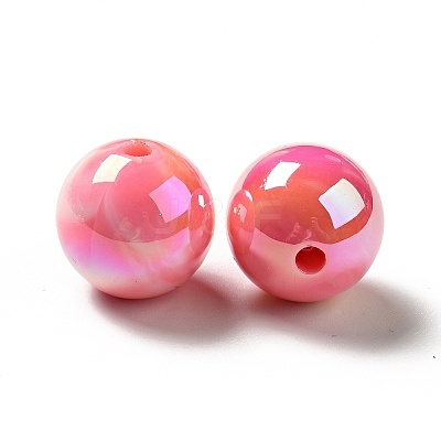 UV Plating Opaque Rainbow Iridescent Acrylic Beads MACR-D063-01A-07-1