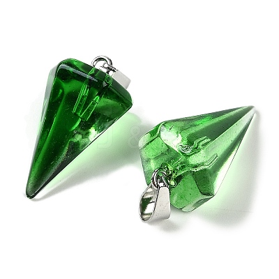 Spray Painted Glass Pendants GLAA-Z007-03I-1