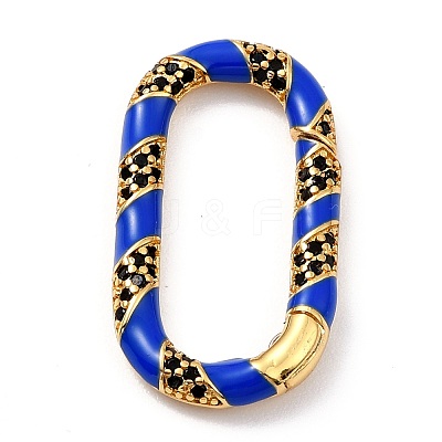 Brass Micro Pave Cubic Zirconia Spring Gate Rings ZIRC-I054-31G-1