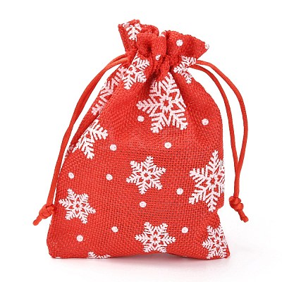 Christmas Themed Burlap Packing Pouches ABAG-L007-01A-03-1