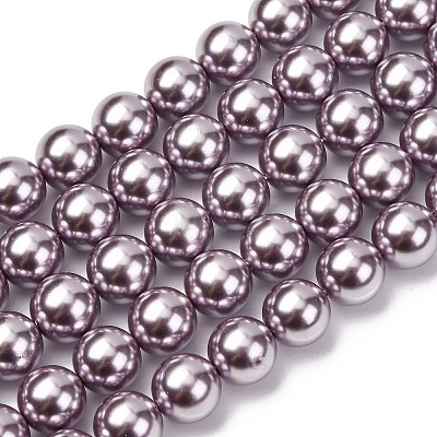 Electroplated Shell Pearl Beads Strands BSHE-G041-10mm-02-1