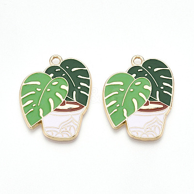 Alloy Enamel Pendants FIND-I014-07LG-1