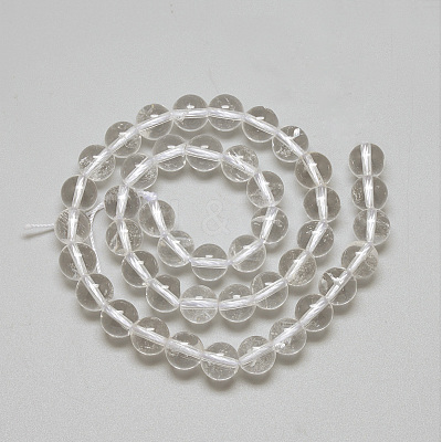 Natural Quartz Crystal Beads Strands G-Q462-6mm-44-1