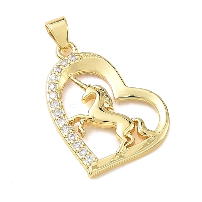 Brass Micro Pave Clear Cubic Zirconia Pendants KK-A303-05E-G-1