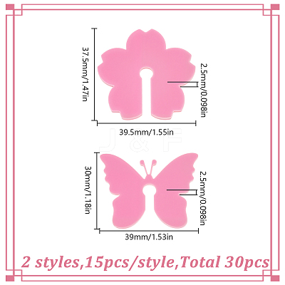 HOBBIESAY 2 Bags Flower & Butterfly Acrylic Wine Glass Charms OACR-HY0001-23B-1