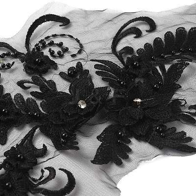 3D Flower Organgza Polyester Embroidery Ornament Accessories DIY-WH0308-243E-1