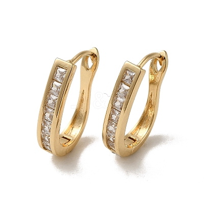 Brass Micro Pave Cubic Zirconia Hoop Earring EJEW-L271-02KCG-02-1